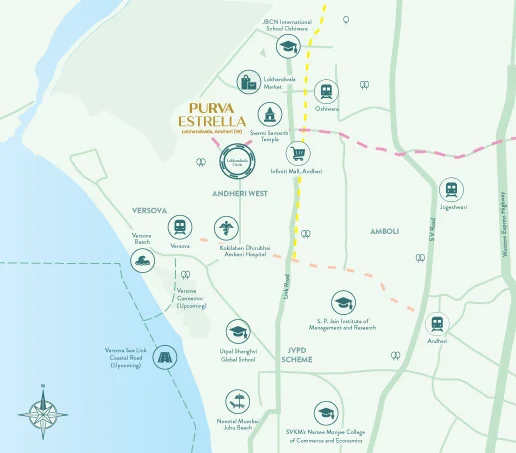 Purva Estrella Location Map - Andheri West